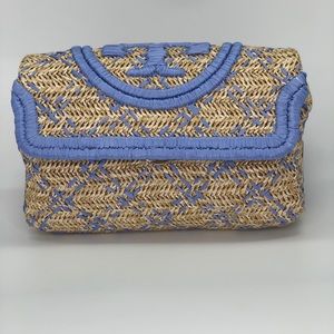 TORY BURCH Small Fleming Straw Clutch